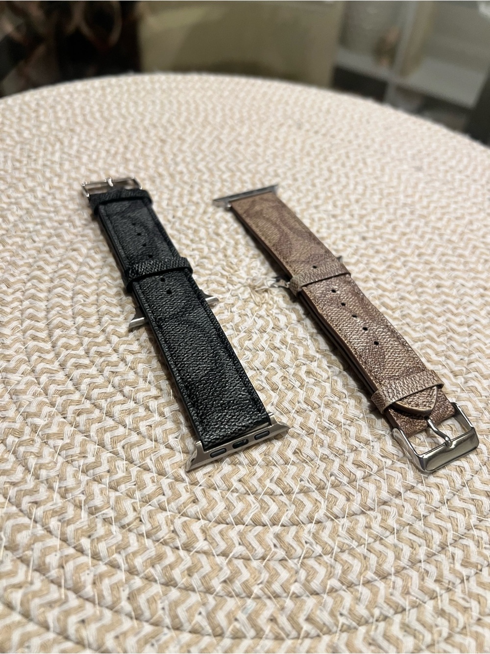 TWO Apple Watch 45MM Leather bands inspired by Coach